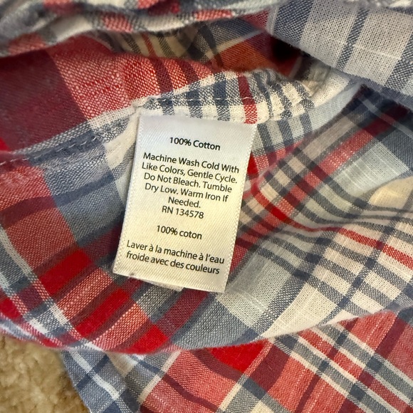 Men's Red Plaid Shirt Vineyard Vines Large - Picture 7 of 8